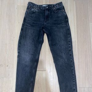 Topshop Black Washed Mom Jeans